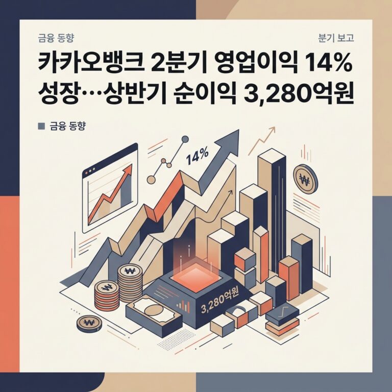 ai thumbnail branding 카카오뱅크 2분기 영업이익 14 성장…상반기 순이익 3280억원 1787188297