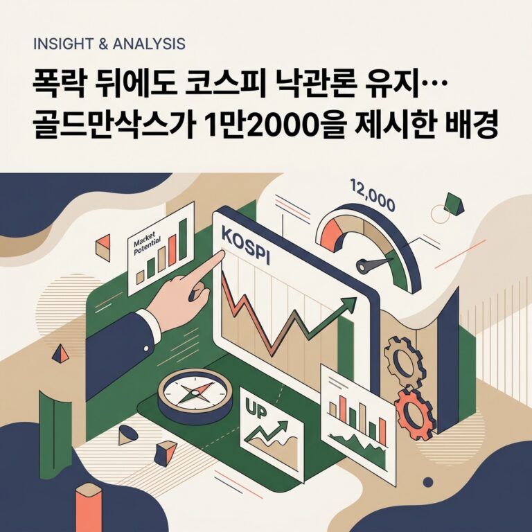 ai thumbnail branding 폭락 뒤에도 코스피 낙관론 유지…골드만삭스가 1만2000을 제시한 배경 1787186933