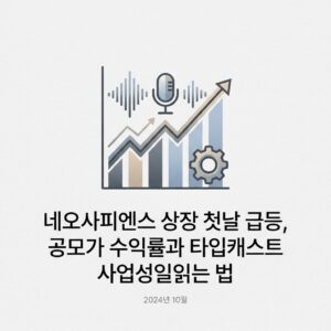 ai thumbnail minimal 네오사피엔스 상장 첫날 급등 공모가 수익률과 타입캐스트 사업성 읽는 법 1789970059