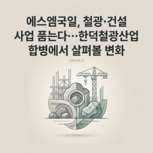 ai thumbnail minimal 에스엠국일 철광·건설 사업 품는다…한덕철광산업 합병에서 살펴볼 변화 1789969382