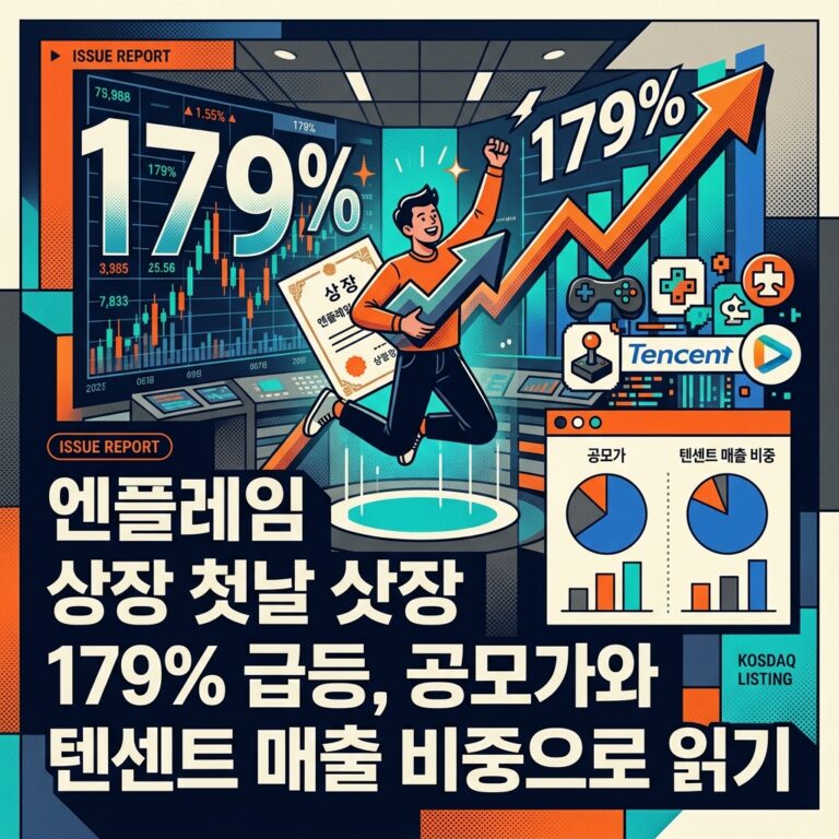 ai thumbnail poster 엔플레임 상장 첫날 179 급등 공모가와 텐센트 매출 비중으로 읽기 1789706625